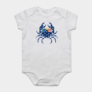 4th of July T Shirt Crab Fisherman American Flag Vintage Baby Bodysuit